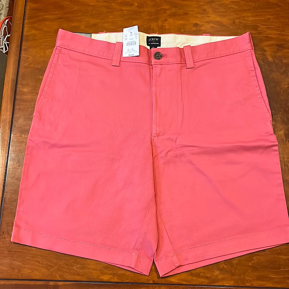 NEW J Crew Men’s Shorts Hampton Red 32” waist 9” inseam